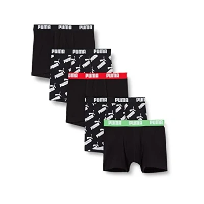 Abbildung von Puma Kinder Boxer Unterwäsche, Schwarz, 122 128 (5er Pack)