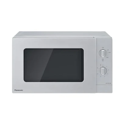 Abbildung von Panasonic NN SM23QMEPG 20L Solo Mikrowelle mit Glasschale, 800 W, Auftaueinstellung, 5 Leistungsstufen, Drehregler, kompaktes Design, Timer, Silber
