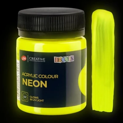 Abbildung von Decola Zitronengelbe Neon Effekt Textilfarbe 50ml Hochpigmentierte Textilfarben Waschmaschinenfest Hergestellt von Nevskaya Palitra