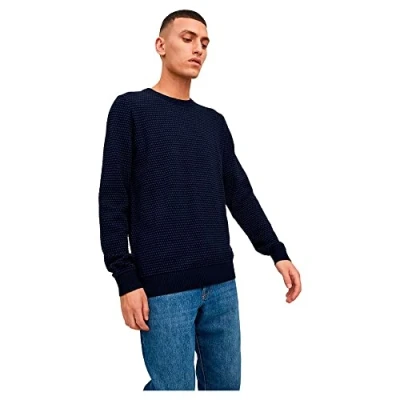 Abbildung von Jack &amp; Jones Jjeatlas CREW NECK NOOS Strickpullover, Herren, Größe: Small, Mood indigo