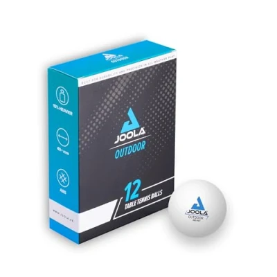 Abbildung von JOOLA 42183 Tischtennisbälle Outdoor 40+ mm Tischtennis Trainings Bälle, Weiss, 12 Stück, Weiß