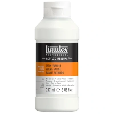 Abbildung von Liquitex 8208 Professional Seidenmatter Firnis für Acrylfarben, permanent, hochelastisch, universell einsetzbarer Schlussfirnis in Archivqualität 237ml Flasche, Transparent