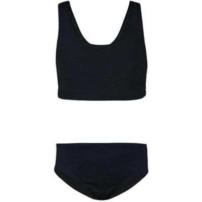 Abbildung von Aquarti Mädchen Sport Bikini Racerback Bustier &amp; Bikinislip, Farbe: Jacquard Punkte Schwarz, Größe: 152