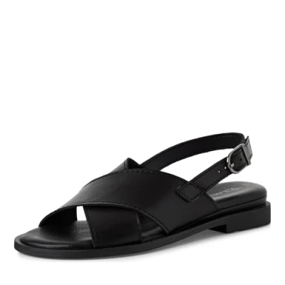 Abbildung von Tamaris Riemensandalette, Damen, Größe: 36, Black leather Schuhe