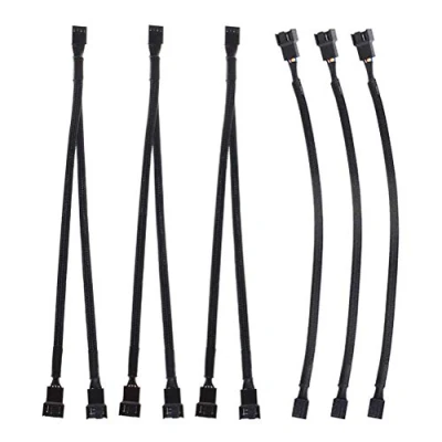 Abbildung von GTIWUNG 3 Stücke 4 Pin PWM Lüfter Verlängerungskabel, Fan Splitter, Y Kabel Schwarz, PC Ventilator Energien 1 bis 2 Konverter