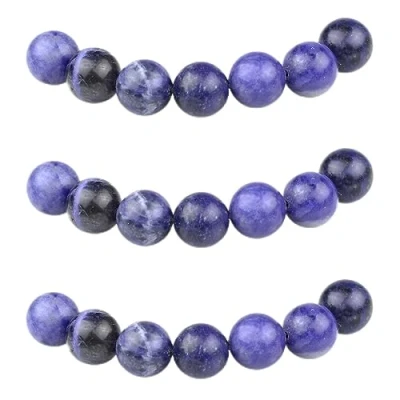 Abbildung von MJDCB Perlen zum Auffädeln 8mm 45 stück Blau Sodalith Halbedelsteine mit Loch Natürliche Lose Runde Steinperlen für Herstellung Schmuck Armbänder Halsketten