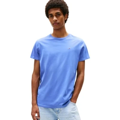Abbildung von Tommy Jeans Herren T Shirt Kurzarm Original Slim Fit, Blau (Soft Sapphire), S
