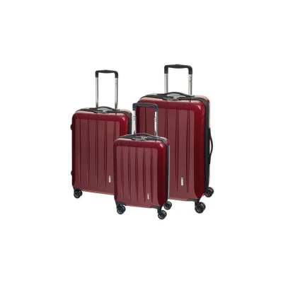 Abbildung von CHECK.IN London Trolley Set 2.0 3 tlg. Carbon Rot Koffer mit 4 Rollen Kofferset