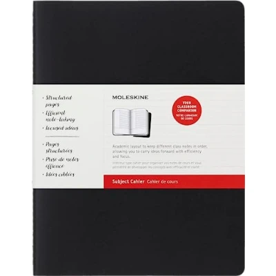 Abbildung von Moleskine Cahier Studienhefte (für Vorlesungen, Xxlarge, 2er Set, Liniert, Kartoneinband) schwarz, packpapierbraun