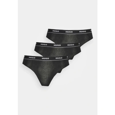 Abbildung von HUGO Triplet Thong Stripe 3 PACK String, Damen, Größe: XL, Black