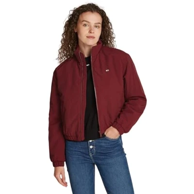 Abbildung von Tommy Jeans Damen Jacke Essential Padded Jacket Übergangsjacke, Rot (Deep Rouge), M