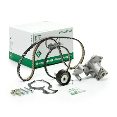 Abbildung von INA 530 0700 30 Wasserpumpe + Zahnriemensatz mit FORD: FOCUS 3 Turnier, FIESTA 6,