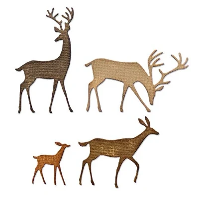 Abbildung von Sizzix 664968 Thinlits Stanzschablonen Darling Hirsch von Tim Holtz, 4er Pack