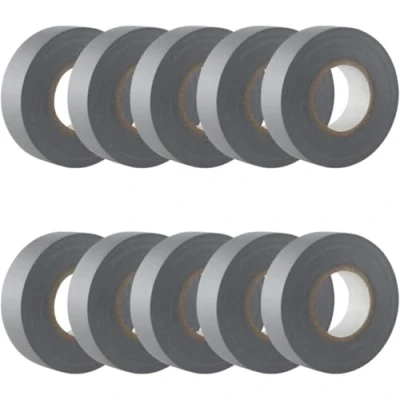 Abbildung von GTSE Isolierband Grau 19 mm x 20 m strapazierfähiges, selbstklebendes zum Schutz, Bündeln und Reparieren von Kabeln 10 Rollen