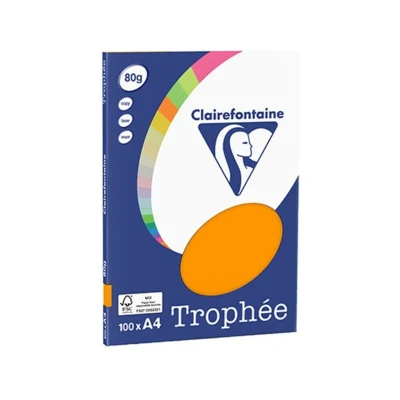 Abbildung von Clairefontaine 4110C Ries Druckerpapier / Kopierpapier Clairalfa PPP, DIN A4, 80g, 100 Blatt, Orange, 1