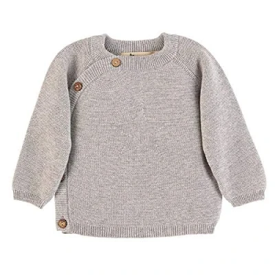 Abbildung von Sterntaler Unisex Kinder Gots Strick Jacke mit seitlicher Knopfleiste und Stern Motiv, Hellgrau Mel., 56