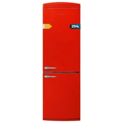 Abbildung von Cecotec Kühlschrank Kombi 2 Türen Retro 294 L Bolero CoolMarket Origin Red E Höhe 190 cm 60 Breite Total No Frost, Multi Cooling, Ultra Fresh, Convertible Box, Rot