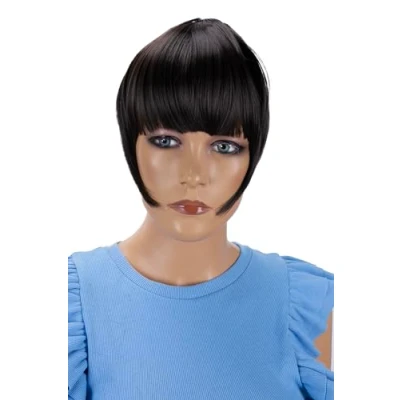 Abbildung von CAISHA Pony Clip In Extensions Stirnfransen Haarteil Haarverlängerung Brünett HF13 2