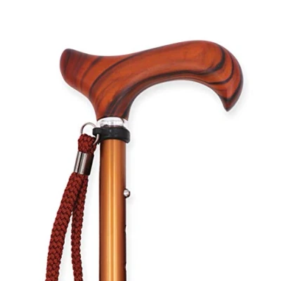Abbildung von KMINA PRO Gehstock Holz Verstellbar, für Senioren, Spazierstock Damen Höhenverstellbar, Herren Elegant, Aluminium