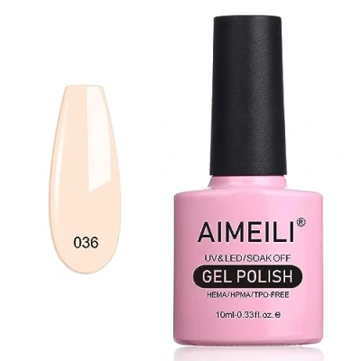 Abbildung von AIMEILI UV LED Gellack ablösbarer Gel Nagellack Polish Nude Soft Pink (036) 10ml