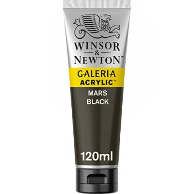 Abbildung von Winsor &amp; Newton 2131386 Galeria Acrylfarbe, hohe Pigmentierung, lichtecht, buttrige Konsistenz, 120ml Tube, marsschwarz