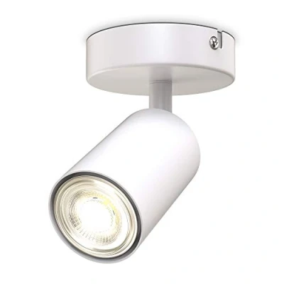 Abbildung von B.K.Licht Wandleuchte innen schwenkbar, GU10 Fassung, max. 9 Watt, Wandlampe innen, Wandstrahler Wandlicht, Wandbeleuchtung, Schlafzimmer, Flurlampe, Wall Light, 9x9 cm, Weiß