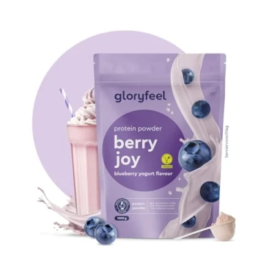 Abbildung von Veganes Proteinpulver Blaubeere 1kg pflanzliches Eiweiß 33 Portionen mit 21g Protein OHNE Soja Aus Erbsen , Ackerbohnen und Sonnenblumenprotein Pulver 100% vegan &amp; glutenfrei