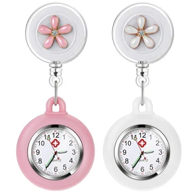 Abbildung von Vintoney Schwesternuhr, 2 Stück, Damenuhr, zum Aufhängen, Taschenuhr, Quarz, Geschenk für Ärzte und Krankenschwestern, Stücke, Taschenuhr