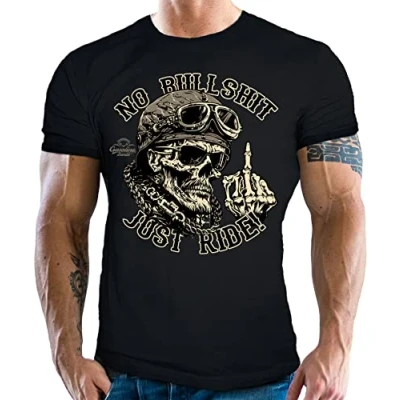 Abbildung von Gasoline Bandit Biker Racer Motorrad Herren T Shirt: Just Ride