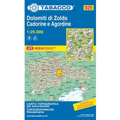 Abbildung von 25 Dolomiti Zoldo Cadorine e Agordine: 1:25000 (Carte topografiche per escursionisti, Band 25)