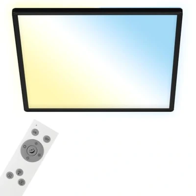 Abbildung von BRILONER Smarte LED Deckenleuchte, funktioniert mit Amazon Alexa, WiFi Lampe, Backlight Effekt, Farbtemperatursteuerung, dimmbare Deckenlampe Fernbedienung, Panel, schwarz, 42 x cm