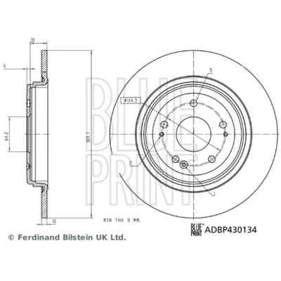 Abbildung von BLUE PRINT Bremsscheibe HONDA: CR V 5 Hinterachse 310mm 10mm loch 114mm voll beschichtet ADBP430134 42510TNYE00 Bremsscheiben, Scheibenbremsen