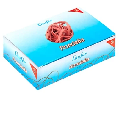 Abbildung von Läufer 51442 Rondella Gummibänder 130 x 4 mm, Durchmesser 85 mm breite Gummiringe, 500g Schachtel, rot