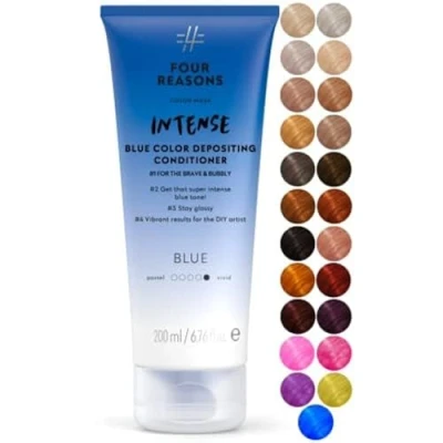 Abbildung von Four Reasons Intensiv Toning Behandlung Blau für Vibrierende Ergebnisse Intensiven Blauton 200 ML Semi Permanent Direct Dye Haarfarbe aufgehelltes und gefärbtes Haar