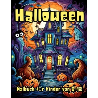 Abbildung von Halloween Malbuch für Kinder von 8 12 Jahren:: Ausmalbuch jedes Geschlecht, gruselig und lustig, 40 Motive zum Ausmalen, Einseitig gedruckt.