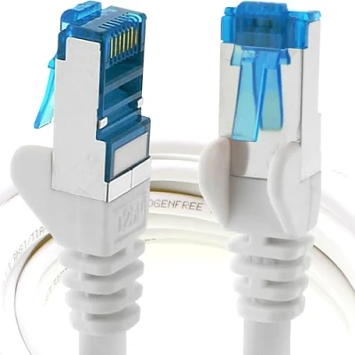 Abbildung von 0,5m CAT6a Netzwerkkabel weiss 1 Stück CAT 6 A Patchkabel 10000 Mbit s SFTP PIMF 500 MHz kompatibel zu CAT5 CAT6 CAT7 DSL Internet Switch Router