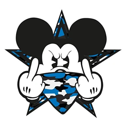 Abbildung von Finest Folia 2 Stück Aufkleber Gangster Mouse Sticker Autoaufkleber Maus Stinkefinger Mittelfinger für Auto Tankdeckel Heckscheibe Laptop Kühlschrank R109 (Nr. Blau)