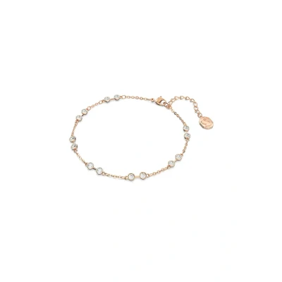 Abbildung von Swarovski Remix Kollektion Strang, Rundschliff, Weiß, Roségold plattiert
