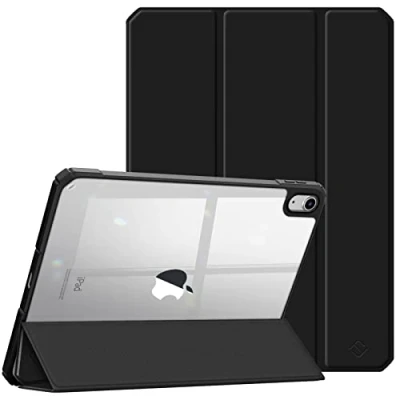 Abbildung von Fintie Hybrid Hülle für iPad 10. Generation 2022, 10.9 Ultradünn Schutzhülle mit transparenter Rückseite Abdeckung Cover Auto Schlaf/Wach, Schwarz