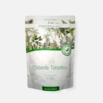 Abbildung von VivaNutria Bio Chlorella Presslinge 500g aus kontrolliert biologischem Anbau I 2000 Tabletten ohne Zusätze rein &amp; natürlich schonend verarbeitet Rohkostqualität vegan