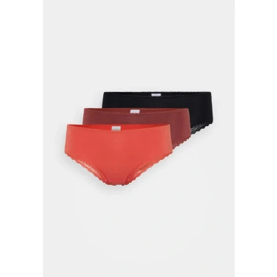 Abbildung von Schiesser Brazilian 3 PACK Slip, Damen, Größe: 40, Red/bordeaux/black
