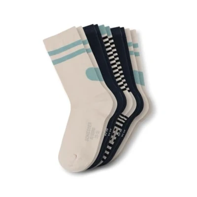 Abbildung von Schiesser 5PACK Socken, Damen, Größe: 35 38, Dunkelblau creme grün
