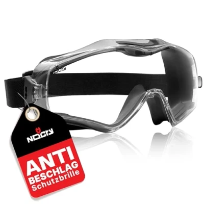 Abbildung von NoCry Schutzbrille für Brillenträger Arbeitsschutzbrille kratzfest und beschlagfrei mit durchsichtigen Panorama Gläsern, ANSI Z87.1 zertifizierte Sicherheitsbrille