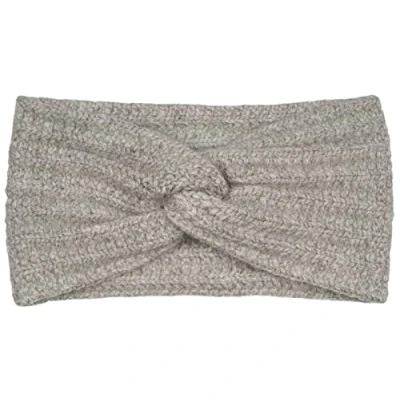 Abbildung von styleBREAKER Damen Strick Stirnband mit Rippstrickmuster und Twist Knoten, Rippmuster, warmes Winter Haarband, Headband 04026059, Farbe:Hellgrau