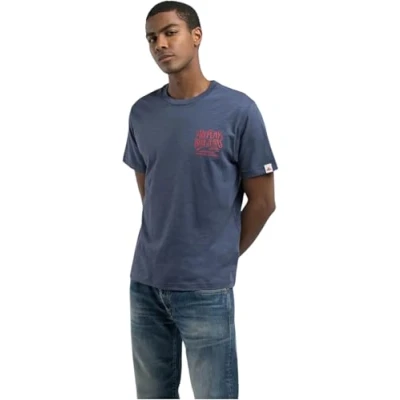 Abbildung von Replay Tshirt print, Herren, Größe: Large, Medium blue