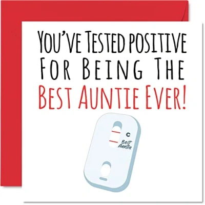 Abbildung von Lustige Geburtstagskarten für Tante Postive Best Auntie Ever Witz Happy Birthday Karte von Nephew Nichte, Geburtstagsgeschenke, 145 mm x Grußkarten Geschenk