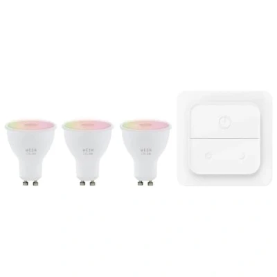 Abbildung von EGLO connect.z Smart Home LED Leuchtmittel, Set aus 3 GU10 Glühbirnen mit Lichtschalter, ZigBee, App und Sprachsteuerung Alexa, dimmbar, warmweiß kaltweiß, RGB, 345 Lumen, 4,9 Watt