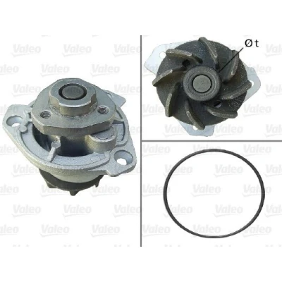 Abbildung von VALEO 506798 Wasserpumpe ohne Riemenscheibe mit Dichtungen Deckel VOLKSWAGEN: Transporter 5 Bus, Touareg I, Golf 5, AUDI: A3 Sportback, Q7