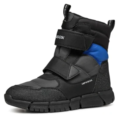 Abbildung von Geox J Flexyper Boy B Abx Ankle Boot, DK Grey/ROYAL, 34 EU
