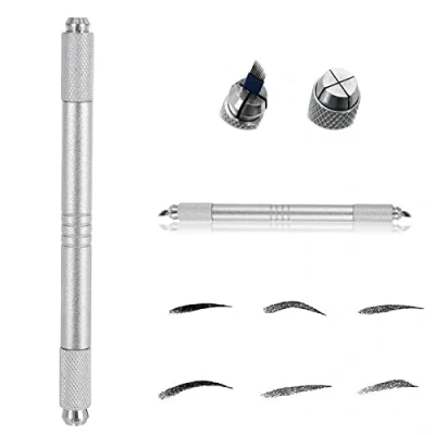 Abbildung von Pinkiou Augenbrauen Microblading Pen Permanent Color Makeup Tattoo Ausrüstung (Silber)